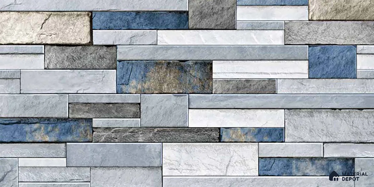 TL 05890 Ocean Cobalt 600x300 mm Sugar Finish Random Design Vitrified Elevation Wall Tile - 8 mm