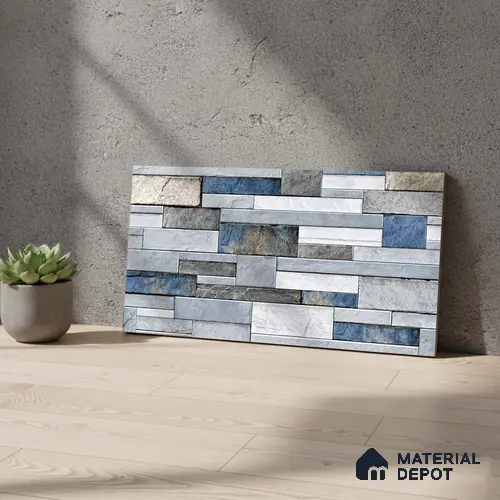 TL 05890 Ocean Cobalt 600x300 mm Sugar Finish Random Design Vitrified Elevation Wall Tile - 8 mm