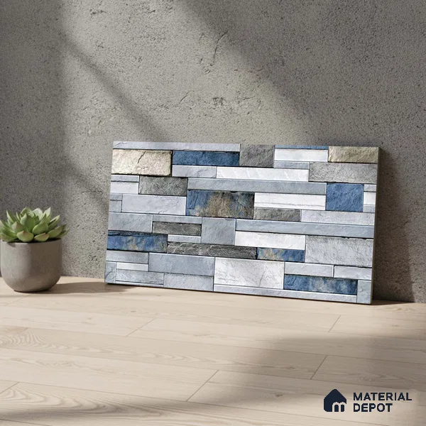 TL 05890 Ocean Cobalt 600x300 mm Sugar Finish Random Design Vitrified Elevation Wall Tile - 8 mm