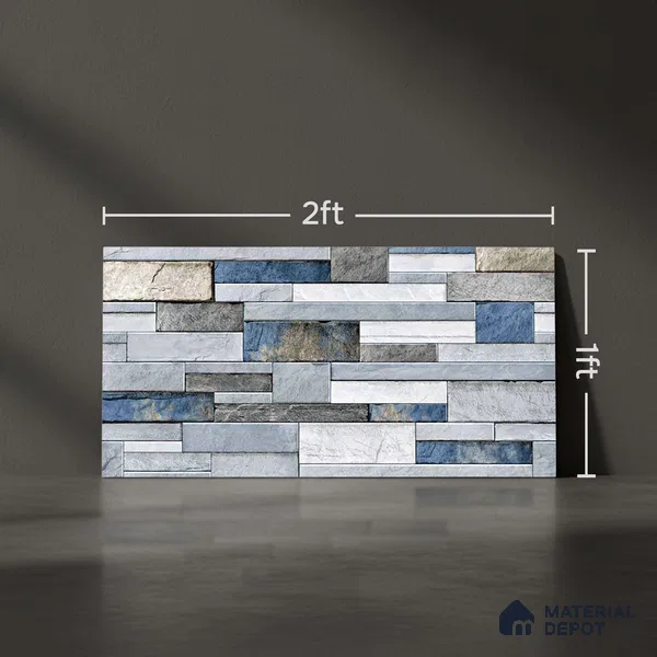 TL 05890 Ocean Cobalt 600x300 mm Sugar Finish Random Design Vitrified Elevation Wall Tile - 8 mm