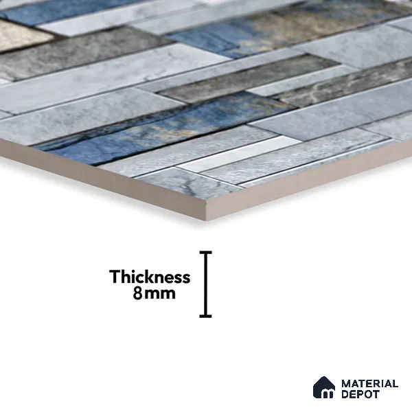 TL 05890 Ocean Cobalt 600x300 mm Sugar Finish Random Design Vitrified Elevation Wall Tile - 8 mm