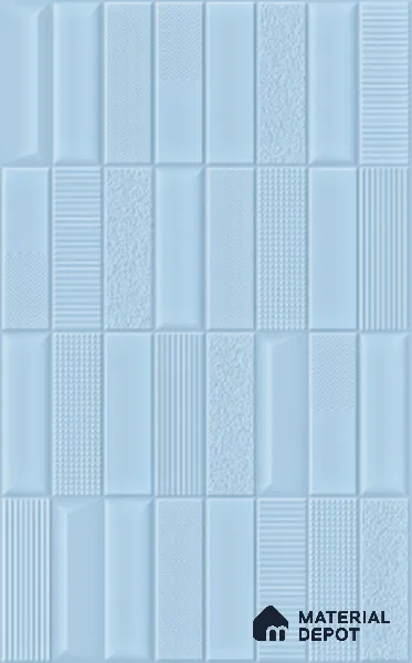 TL 00699 F Oceanic Surfer Series Pattern 5 Blue Chrome Finish 4 ft x 2 ft Full Body Vitrified Tile - 9 mm (Sample)