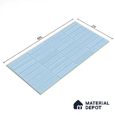 TL 00699 F Oceanic Surfer Series Pattern 5 Blue Chrome Finish 4 ft x 2 ft Full Body Vitrified Tile - 9 mm (Sample)