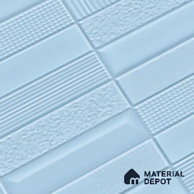 TL 00699 F Oceanic Surfer Series Pattern 5 Blue Chrome Finish 4 ft x 2 ft Full Body Vitrified Tile - 9 mm (Sample)