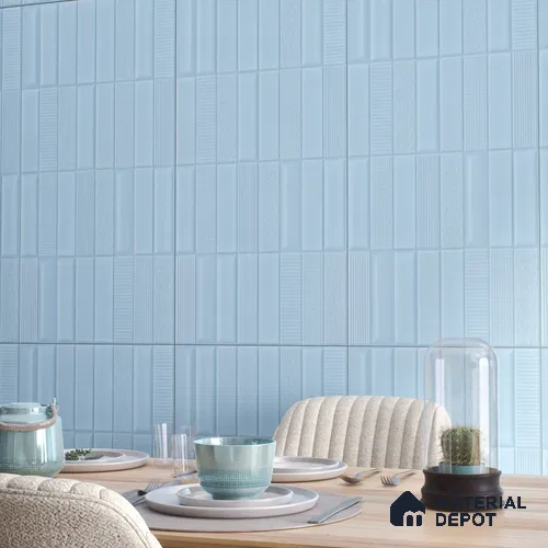 TL 00699 F Oceanic Surfer Series Pattern 5 Blue Chrome Finish 4 ft x 2 ft Full Body Vitrified Tile - 9 mm
