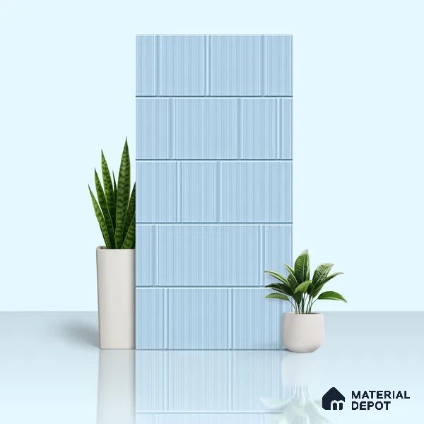 TL 00699 G Oceanic Surfer Series Pattern 6 Blue Chrome Finish 4 ft x 2 ft Full Body Vitrified Tile - 9 mm (Sample)