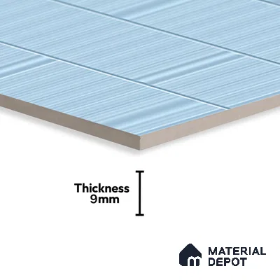 TL 00699 G Oceanic Surfer Series Pattern 6 Blue Chrome Finish 4 ft x 2 ft Full Body Vitrified Tile - 9 mm (Sample)