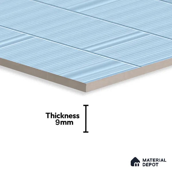 TL 00699 G Oceanic Surfer Series Pattern 6 Blue Chrome Finish 4 ft x 2 ft Full Body Vitrified Tile - 9 mm (Sample)