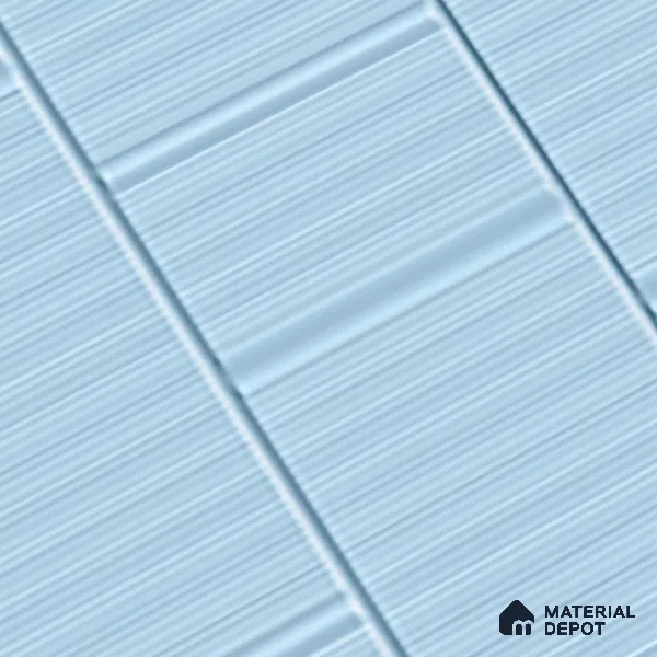 TL 00699 G Oceanic Surfer Series Pattern 6 Blue Chrome Finish 4 ft x 2 ft Full Body Vitrified Tile - 9 mm (Sample)