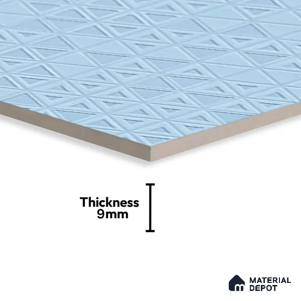 TL 00699 H Oceanic Surfer Series Pattern 7 Blue Chrome Finish 4 ft x 2 ft Full Body Vitrified Tile - 9 mm (Sample)