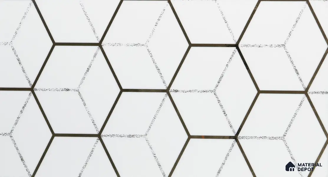 Glass Highligter Wall Tile TL 00265 Shadow Hive 2 ft x 1 ft Glossy Finish Ceramic Tile - 9 mm | Suitable For Bathroom, Kitchen Backsplashes