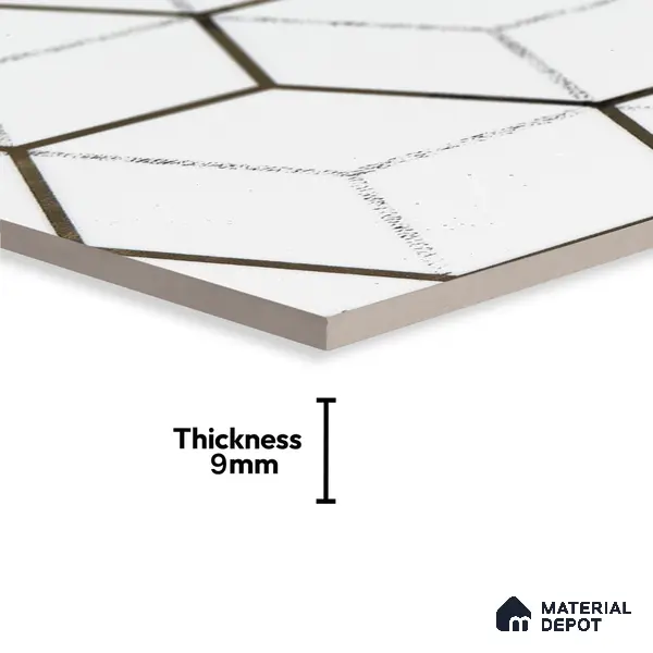 Glass Highligter Wall Tile TL 00265 Shadow Hive 2 ft x 1 ft Glossy Finish Ceramic Tile - 9 mm | Suitable For Bathroom, Kitchen Backsplashes