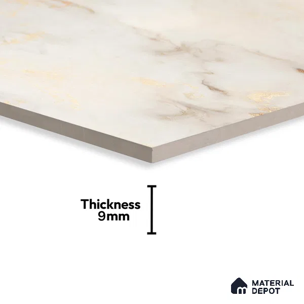 Marble Floor & Wall Tile TL 05585 Brown Olga 4 ft x 2 ft - Vitrified Glossy Finish -9 mm | Suitable for Living Room, Bedroom & Bathroom
