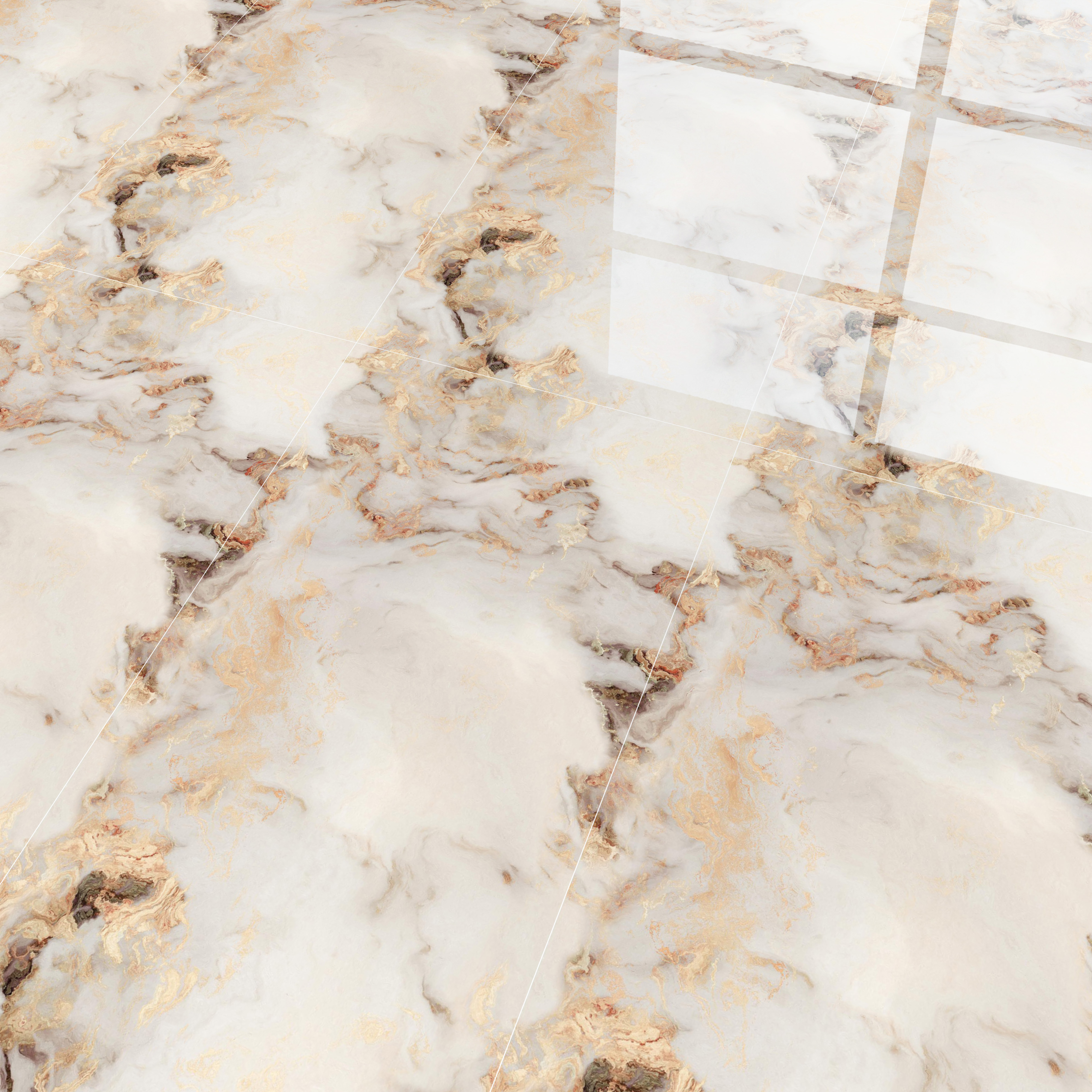 Marble Floor & Wall Tile TL 05585 Brown Olga 4 ft x 2 ft - Vitrified Glossy Finish -9 mm | Suitable for Living Room, Bedroom & Bathroom