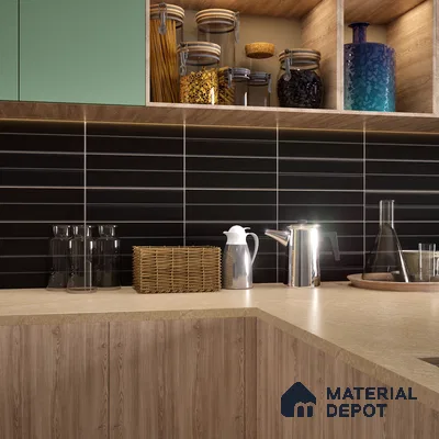 Subway Fluted Wall Tile TL 04960 B Elegancia Knight Rider 12 x 4 inch Ceramic Matte Finish - 7.5 mm | Suitable for Highlighter Walls, Foyer, Bathroom, Kitchen Wall & Backsplashes