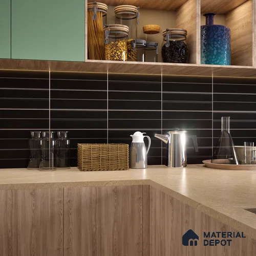Subway Fluted Wall Tile TL 04960 B Elegancia Knight Rider 12 x 4 inch Ceramic Matte Finish - 7.5 mm | Suitable for Highlighter Walls, Foyer, Bathroom, Kitchen Wall & Backsplashes