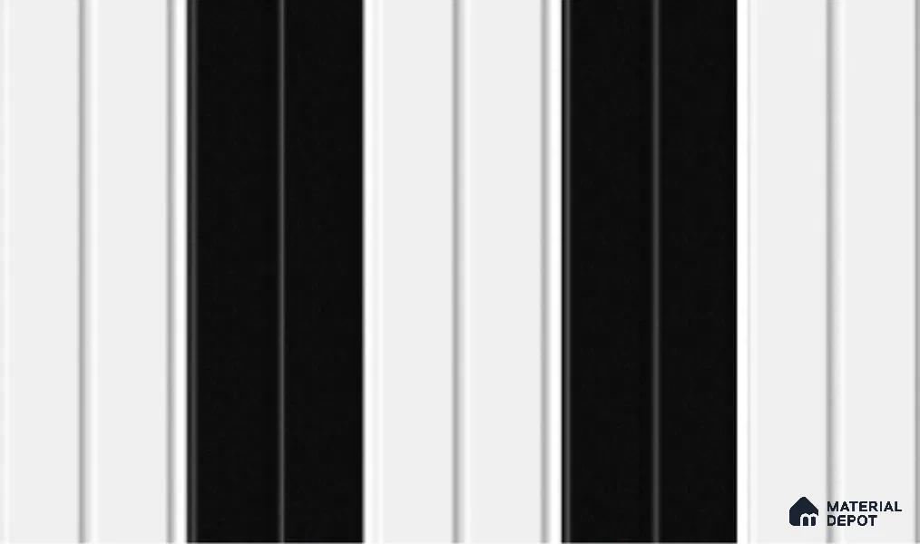 Subway Fluted Wall Tile TL 04960 B Elegancia Knight Rider 12 x 4 inch Ceramic Matte Finish - 7.5 mm | Suitable for Highlighter Walls, Foyer, Bathroom, Kitchen Wall & Backsplashes