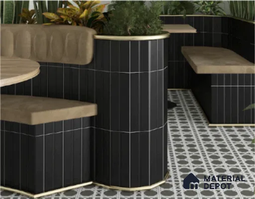 Subway Fluted Wall Tile TL 04960 B Elegancia Knight Rider 12 x 4 inch Ceramic Matte Finish - 7.5 mm | Suitable for Highlighter Walls, Foyer, Bathroom, Kitchen Wall & Backsplashes