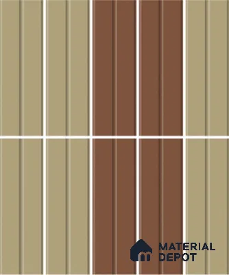 Subway Fluted Wall Tile TL 04960 C Elegancia Florentine Brown 12 x 4 inch Ceramic Matte Finish - 7.5 mm | Suitable for Highlighter Walls, Foyer, Bathroom, Kitchen Wall & Backsplashes