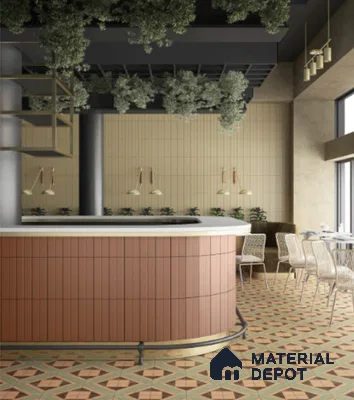 Subway Fluted Wall Tile TL 04960 C Elegancia Florentine Brown 12 x 4 inch Ceramic Matte Finish - 7.5 mm | Suitable for Highlighter Walls, Foyer, Bathroom, Kitchen Wall & Backsplashes