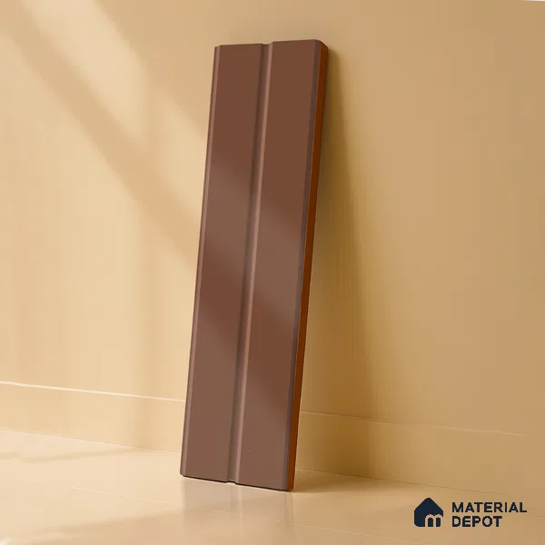 Subway Fluted Wall Tile TL 04960 D Elegancia Sahara Choco 12 x 4 inch Ceramic Matte Finish - 7.5 mm | Suitable for Highlighter Walls, Foyer, Bathroom, Kitchen Wall & Backsplashes (Sample)
