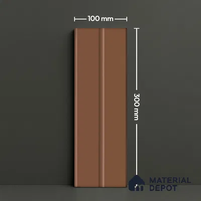 Subway Fluted Wall Tile TL 04960 D Elegancia Sahara Choco 12 x 4 inch Ceramic Matte Finish - 7.5 mm | Suitable for Highlighter Walls, Foyer, Bathroom, Kitchen Wall & Backsplashes (Sample)