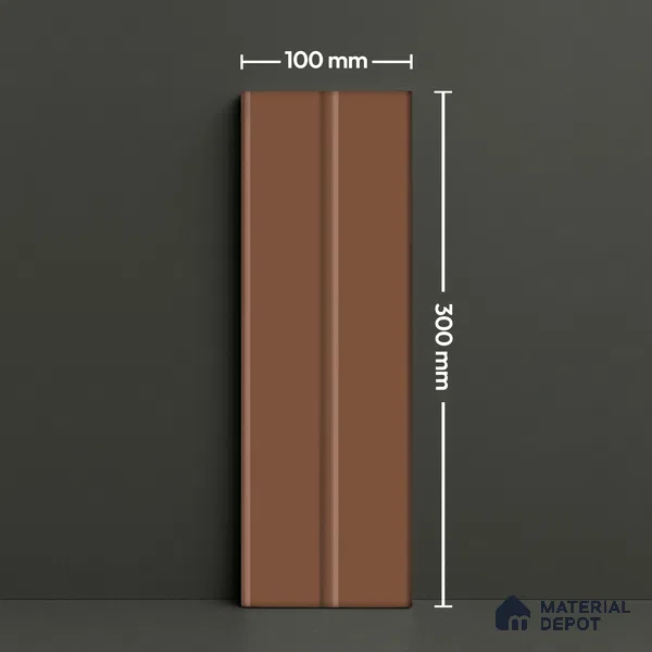 Subway Fluted Wall Tile TL 04960 D Elegancia Sahara Choco 12 x 4 inch Ceramic Matte Finish - 7.5 mm | Suitable for Highlighter Walls, Foyer, Bathroom, Kitchen Wall & Backsplashes (Sample)