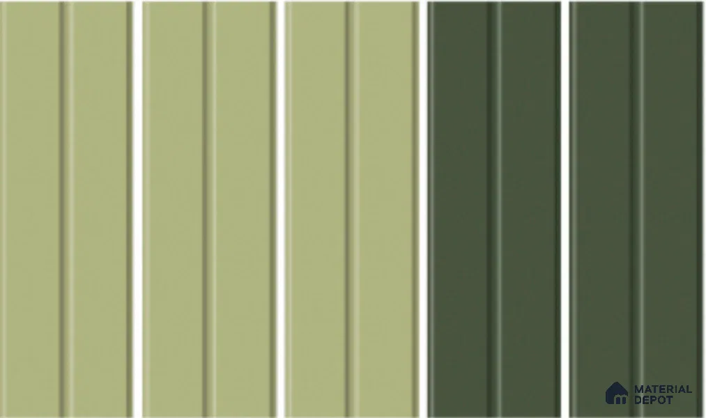 Subway Fluted Wall Tile TL 04960 E Elegancia Parrot Green 12 x 4 inch Ceramic Matte Finish - 7.5 mm | Suitable for Highlighter Walls, Foyer, Bathroom, Kitchen Wall & Backsplashes (Sample)