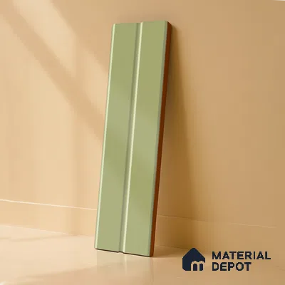 Subway Fluted Wall Tile TL 04960 E Elegancia Parrot Green 12 x 4 inch Ceramic Matte Finish - 7.5 mm | Suitable for Highlighter Walls, Foyer, Bathroom, Kitchen Wall & Backsplashes (Sample)