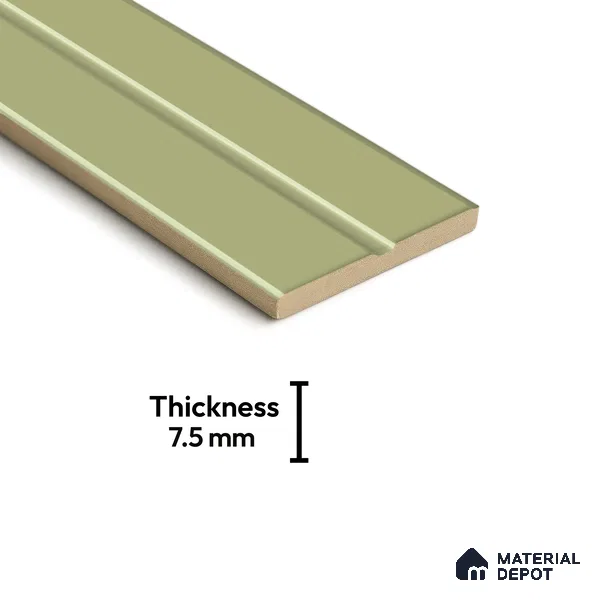 Subway Fluted Wall Tile TL 04960 E Elegancia Parrot Green 12 x 4 inch Ceramic Matte Finish - 7.5 mm | Suitable for Highlighter Walls, Foyer, Bathroom, Kitchen Wall & Backsplashes (Sample)