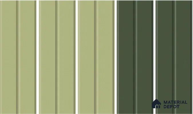 Subway Fluted Wall Tile TL 04960 F Elegancia Dark Green 12 x 4 inch Ceramic Matte Finish - 7.5 mm | Suitable for Highlighter Walls, Foyer, Bathroom, Kitchen Wall & Backsplashes (Sample)