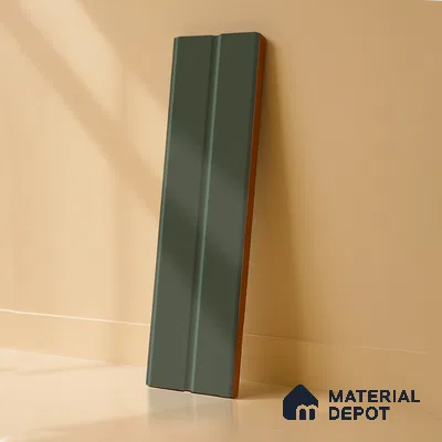 Subway Fluted Wall Tile TL 04960 F Elegancia Dark Green 12 x 4 inch Ceramic Matte Finish - 7.5 mm | Suitable for Highlighter Walls, Foyer, Bathroom, Kitchen Wall & Backsplashes (Sample)