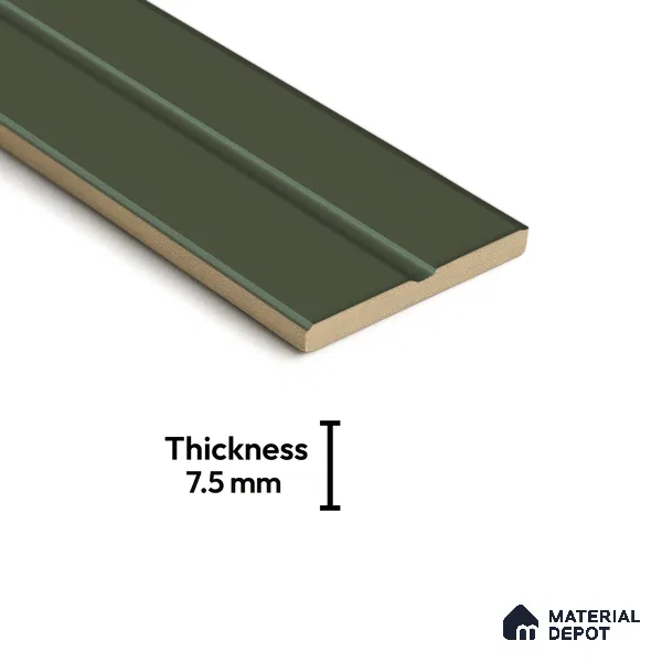 Subway Fluted Wall Tile TL 04960 F Elegancia Dark Green 12 x 4 inch Ceramic Matte Finish - 7.5 mm | Suitable for Highlighter Walls, Foyer, Bathroom, Kitchen Wall & Backsplashes (Sample)