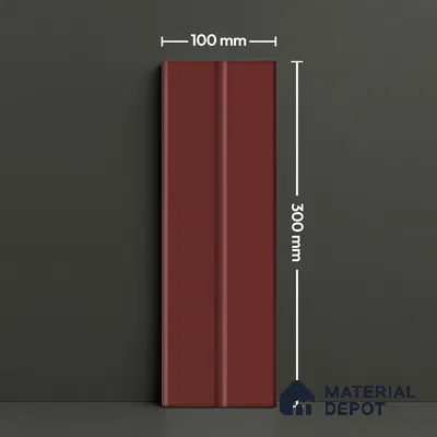 Subway Fluted Wall Tile TL 04960 G Elegancia Terracota Rosa 12 x 4 inch Ceramic Matte Finish - 7.5 mm | Suitable for Highlighter Walls, Foyer, Bathroom, Kitchen Wall & Backsplashes (Sample)