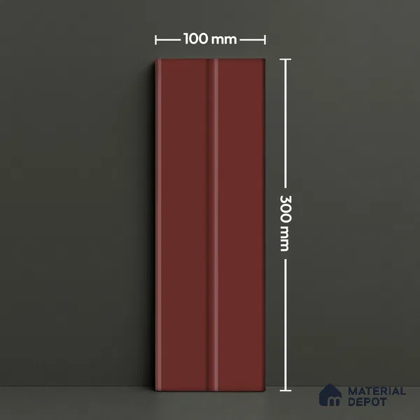 Subway Fluted Wall Tile TL 04960 G Elegancia Terracota Rosa 12 x 4 inch Ceramic Matte Finish - 7.5 mm | Suitable for Highlighter Walls, Foyer, Bathroom, Kitchen Wall & Backsplashes (Sample)