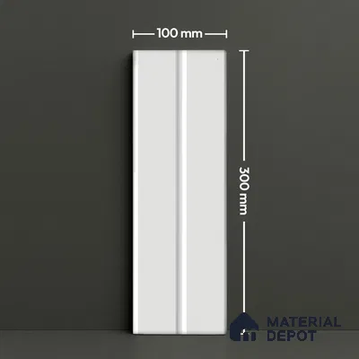 Subway Fluted Wall Tile TL 04960 Elegancia White Thassos 12 x 4 inch Ceramic Matte Finish - 7.5 mm | Suitable for Highlighter Walls, Foyer, Bathroom, Kitchen Wall & Backsplashes