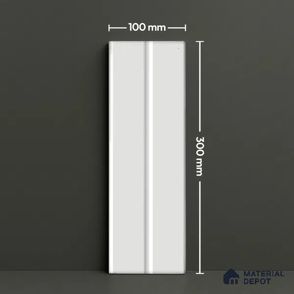 Subway Fluted Wall Tile TL 04960 Elegancia White Thassos 12 x 4 inch Ceramic Matte Finish - 7.5 mm | Suitable for Highlighter Walls, Foyer, Bathroom, Kitchen Wall & Backsplashes