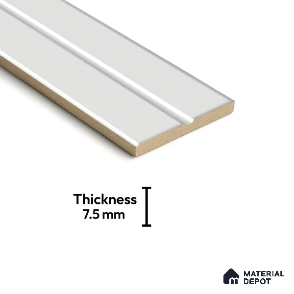 Subway Fluted Wall Tile TL 04960 Elegancia White Thassos 12 x 4 inch Ceramic Matte Finish - 7.5 mm | Suitable for Highlighter Walls, Foyer, Bathroom, Kitchen Wall & Backsplashes