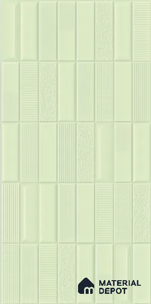 TL 00697 B Oliva Verde Series Pattern 1 Green Matte Finish 4 ft x 2 ft Full Body Vitrified Tile - 9 mm (Sample)