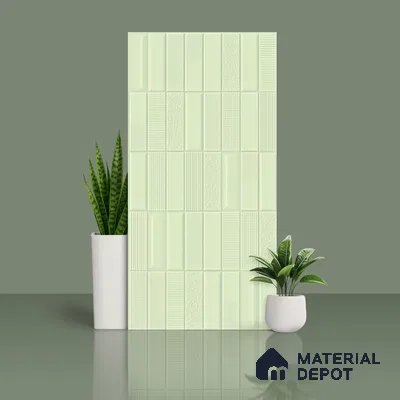 TL 00697 B Oliva Verde Series Pattern 1 Green Matte Finish 4 ft x 2 ft Full Body Vitrified Tile - 9 mm (Sample)