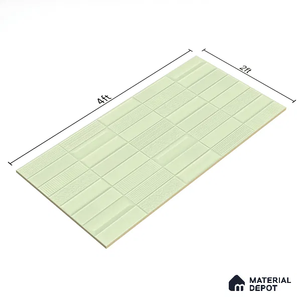 TL 00697 B Oliva Verde Series Pattern 1 Green Matte Finish 4 ft x 2 ft Full Body Vitrified Tile - 9 mm (Sample)