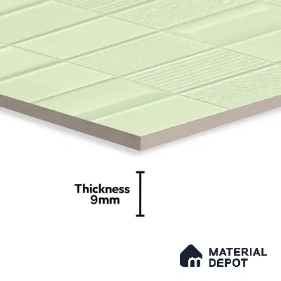 TL 00697 B Oliva Verde Series Pattern 1 Green Matte Finish 4 ft x 2 ft Full Body Vitrified Tile - 9 mm (Sample)