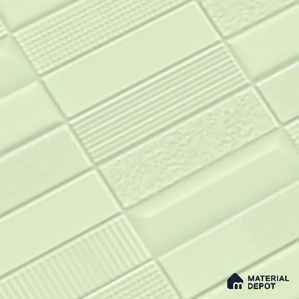 TL 00697 B Oliva Verde Series Pattern 1 Green Matte Finish 4 ft x 2 ft Full Body Vitrified Tile - 9 mm (Sample)