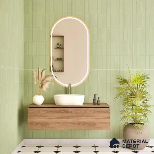 TL 00697 B Oliva Verde Series Pattern 1 Green Matte Finish 4 ft x 2 ft Full Body Vitrified Tile - 9 mm