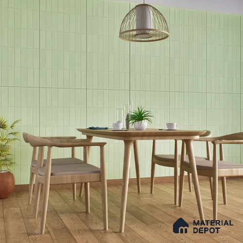TL 00697 B Oliva Verde Series Pattern 1 Green Matte Finish 4 ft x 2 ft Full Body Vitrified Tile - 9 mm