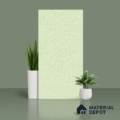TL 00697 D Oliva Verde Series Pattern 3 Green Matte Finish 4 ft x 2 ft Full Body Vitrified Tile - 9 mm (Sample)