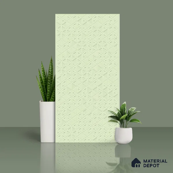 TL 00697 D Oliva Verde Series Pattern 3 Green Matte Finish 4 ft x 2 ft Full Body Vitrified Tile - 9 mm (Sample)