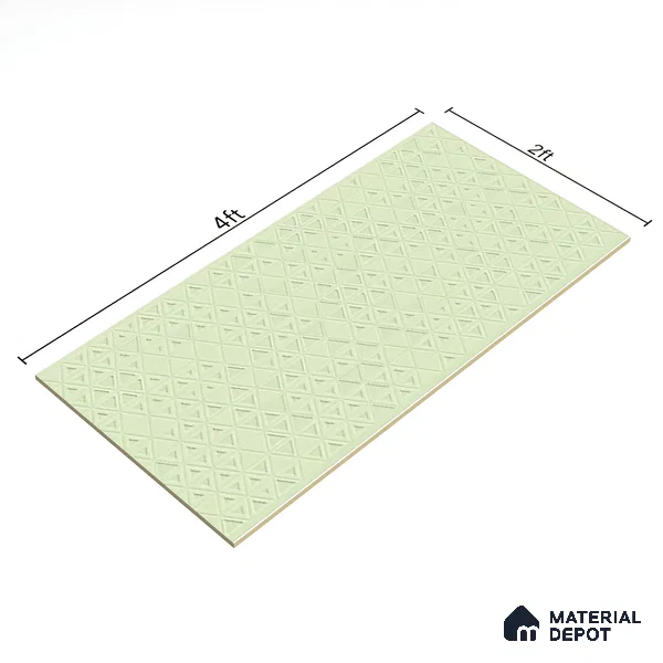TL 00697 D Oliva Verde Series Pattern 3 Green Matte Finish 4 ft x 2 ft Full Body Vitrified Tile - 9 mm (Sample)