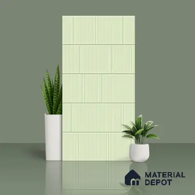 TL 00697 G Oliva Verde Series Pattern 6 Green Chrome Finish 4 ft x 2 ft Full Body Vitrified Tile - 9 mm