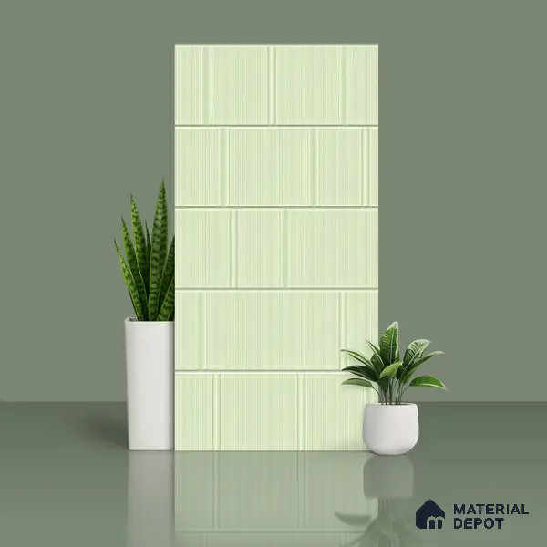 TL 00697 G Oliva Verde Series Pattern 6 Green Chrome Finish 4 ft x 2 ft Full Body Vitrified Tile - 9 mm